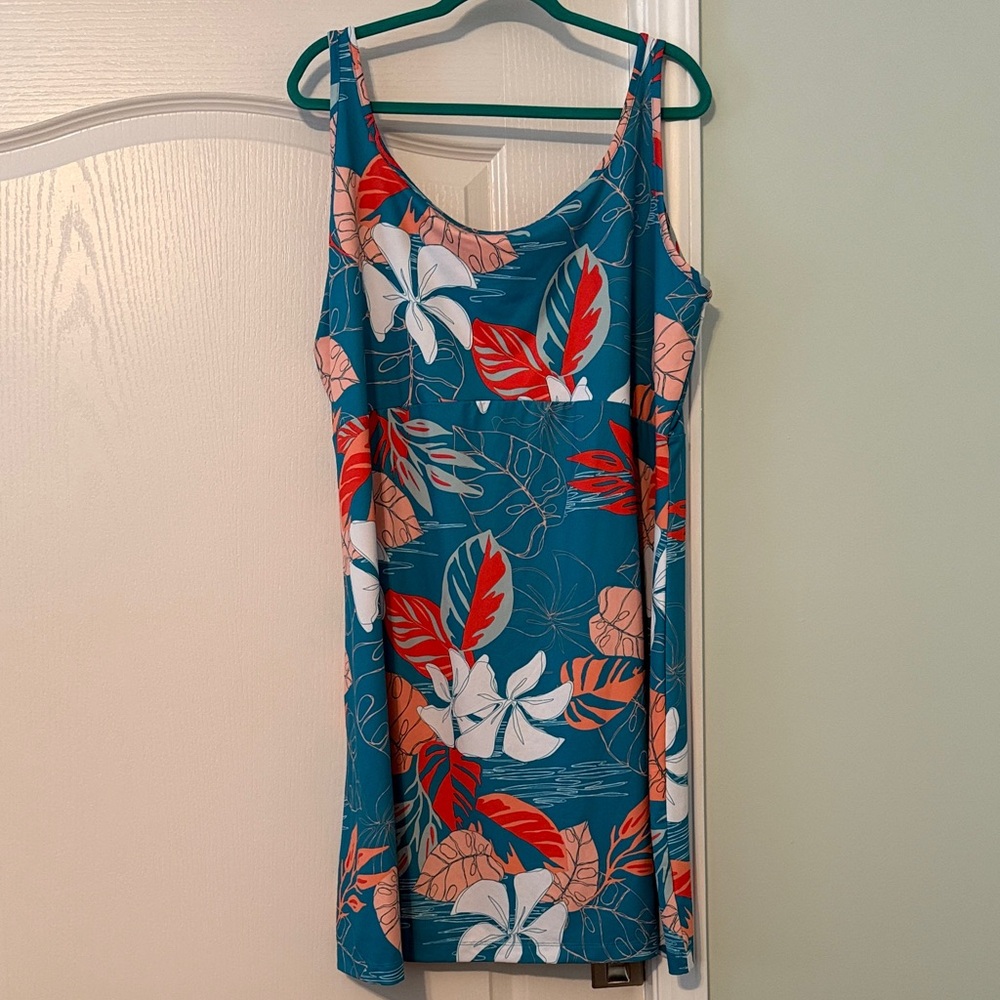 Columbia Coral and Turquoise Graphic Dress